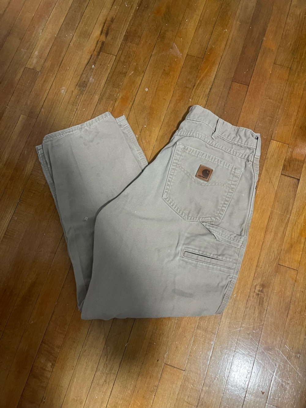 Vintage 00’s Distressed Carhartt Work Pants - Light Khaki